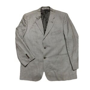 Brooks Brothers 346 Silk Wool Blazer Sport Coat Mens 46R Houndstooth 2 Button